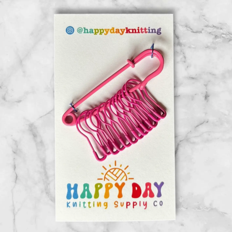 Happy Day Knitting Stitch Holder with 12 Markers
