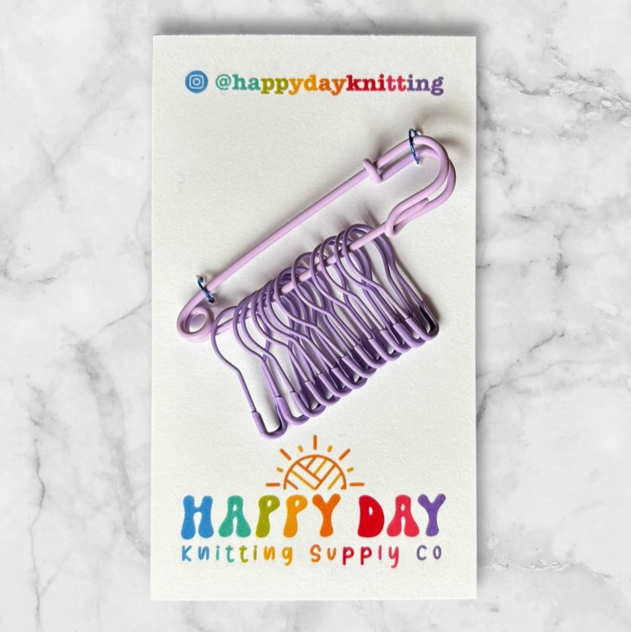 Happy Day Knitting Stitch Holder with 12 Markers