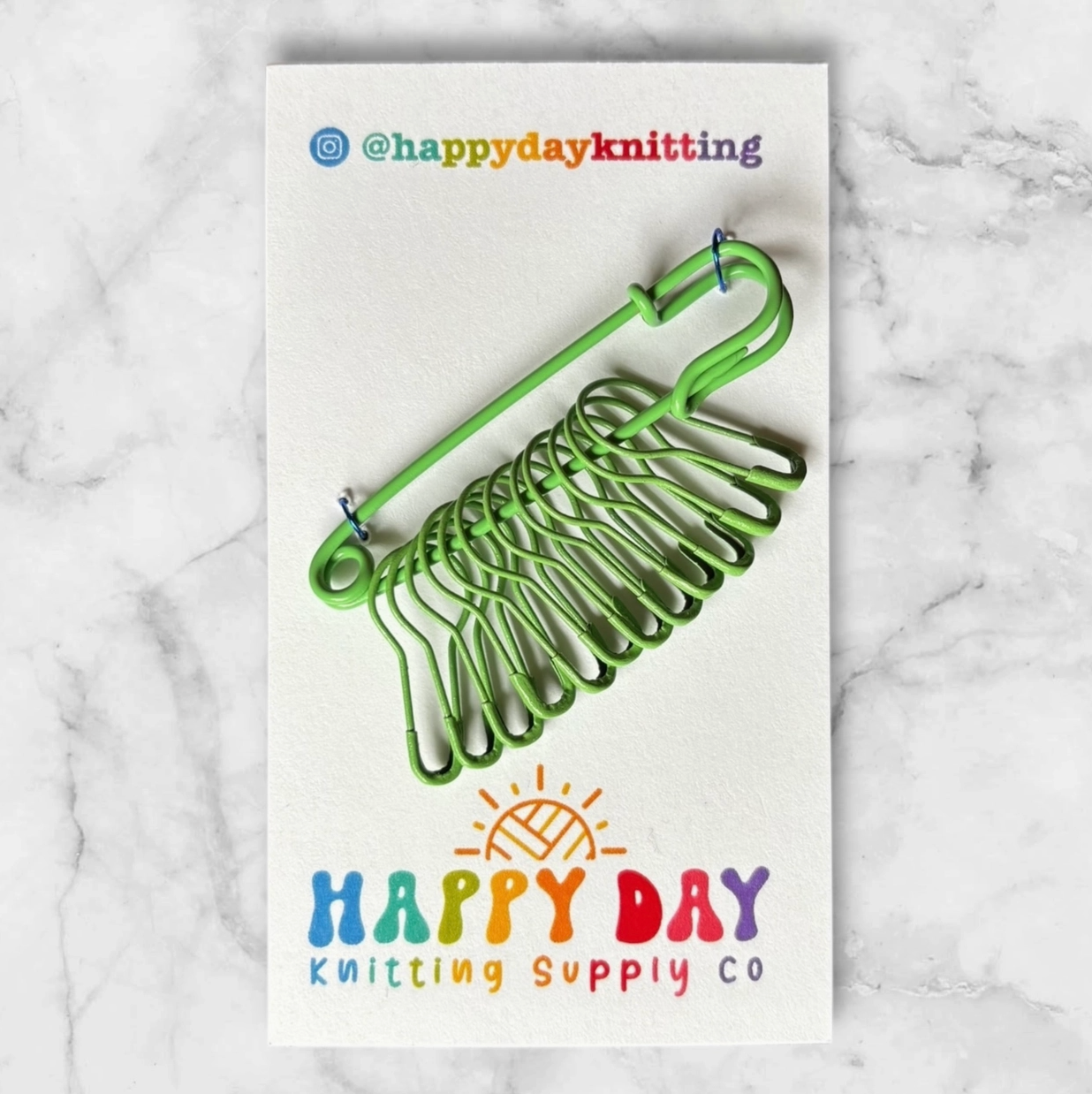 Happy Day Knitting Stitch Holder with 12 Markers